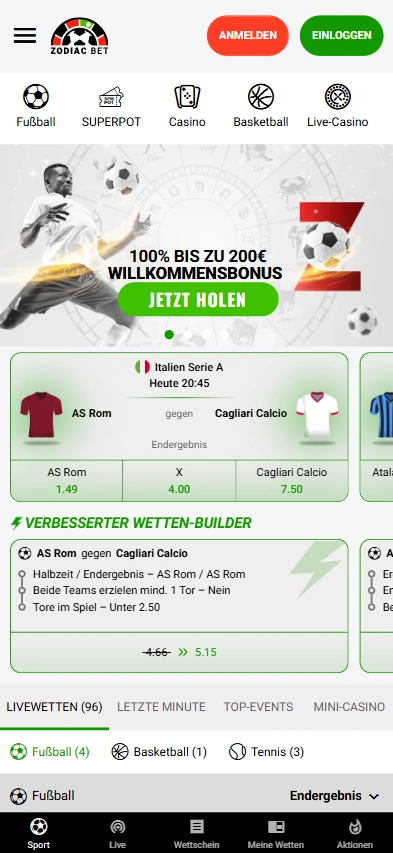 Sportwetten ZodiacBet Mobile
