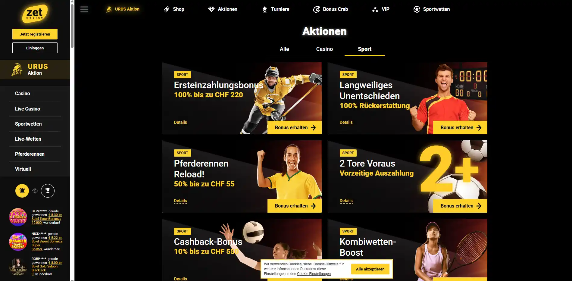 Sportwetten Boni ZetCasino