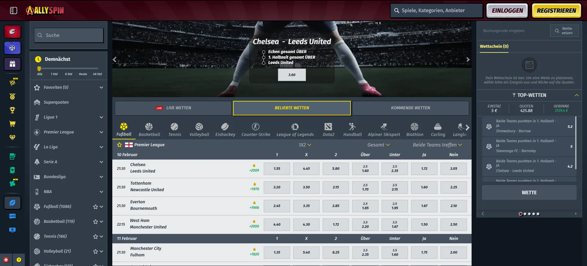 AllySpin Sportwetten