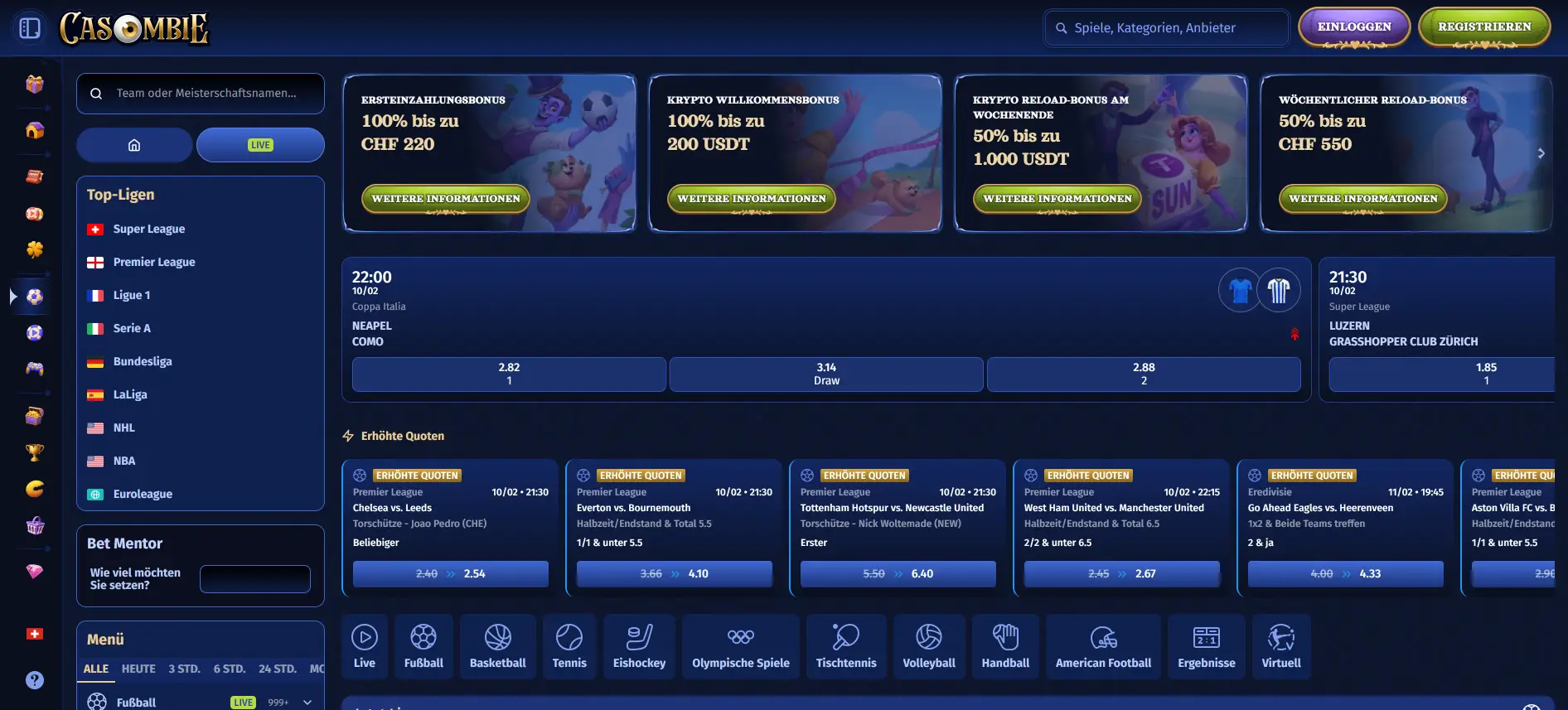 Casombie Sportwetten