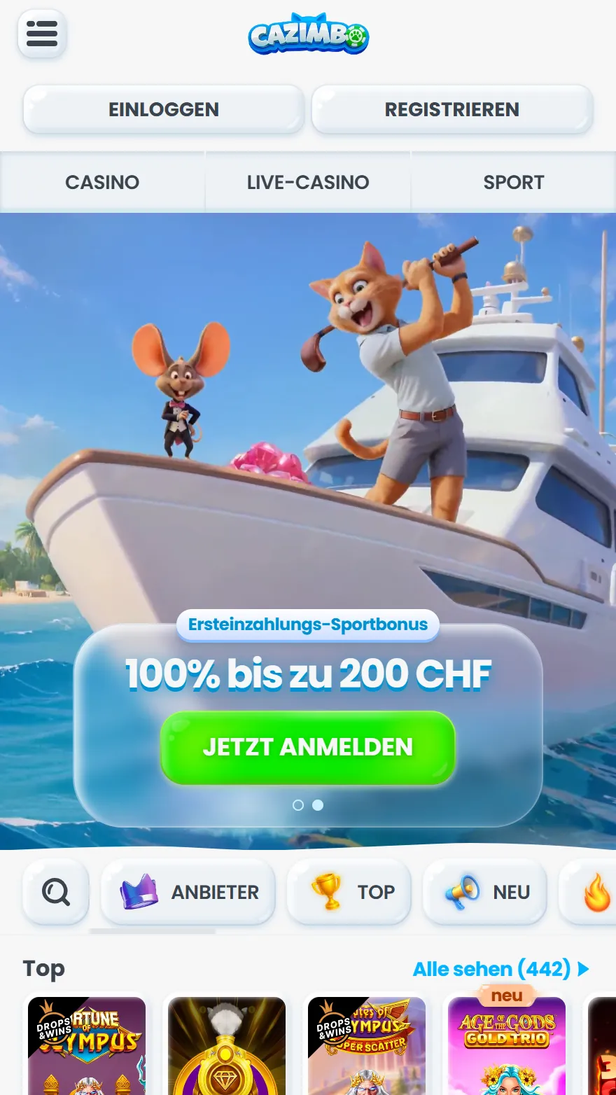 Cazimbo Sportwetten-Startseite