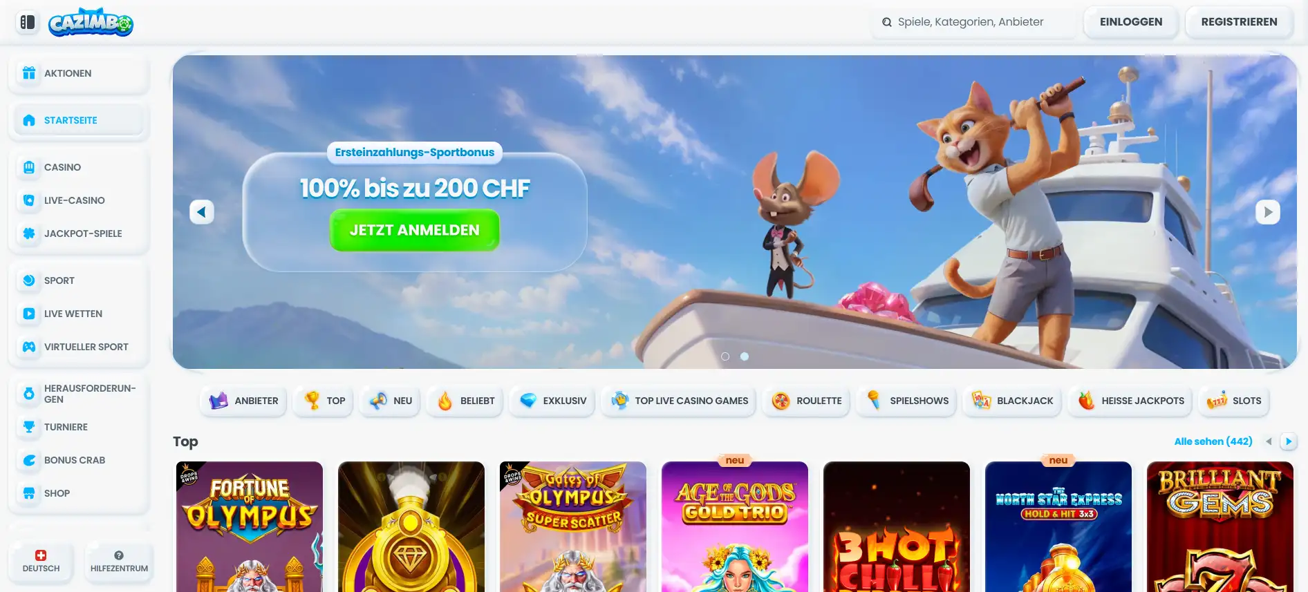 Cazimbo Sportwetten-Startseite