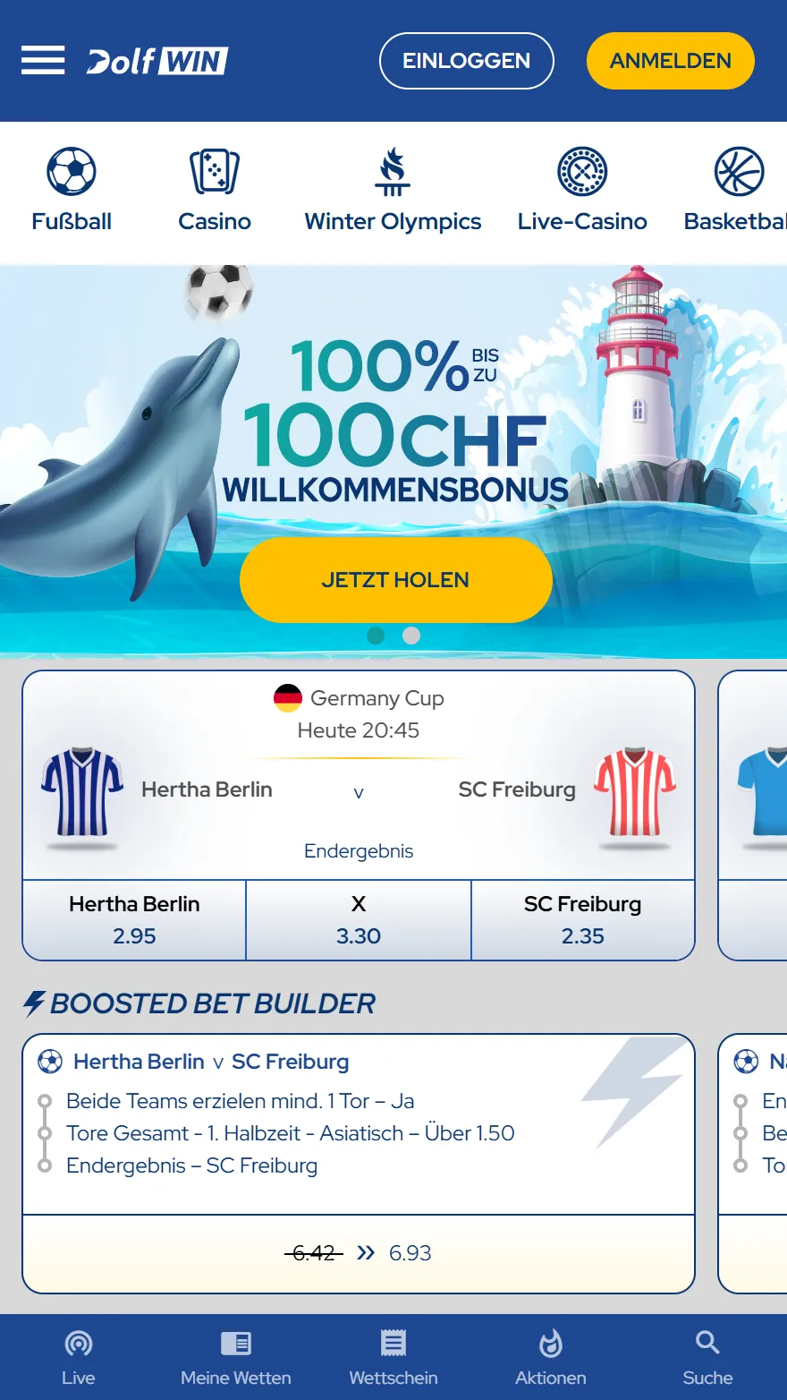 Dolfwin Sportwetten-Seite