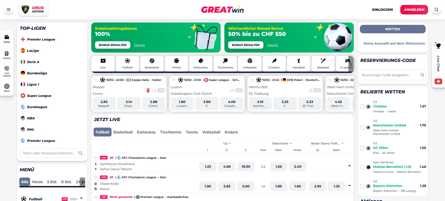 GreatWin Sportwetten