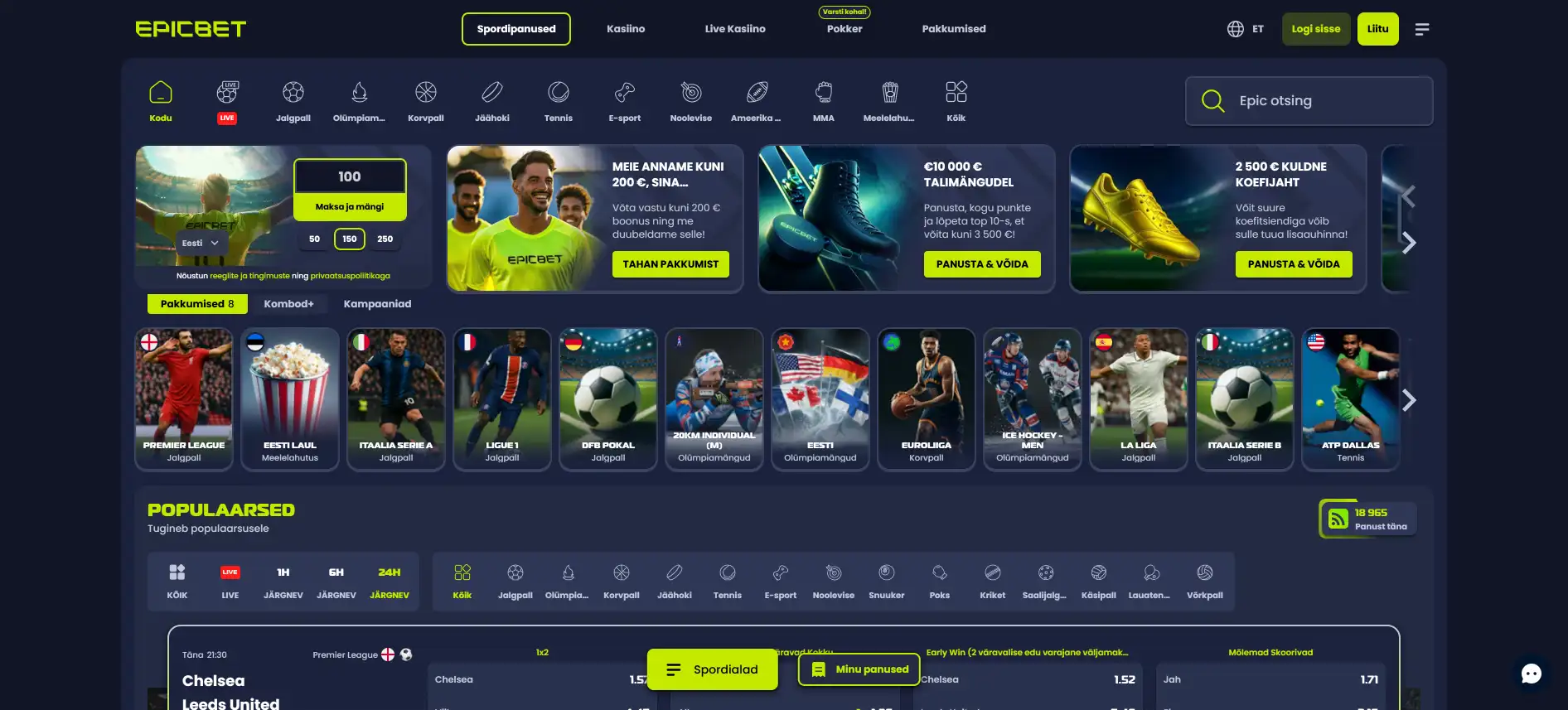 EpicBet spordiennustus