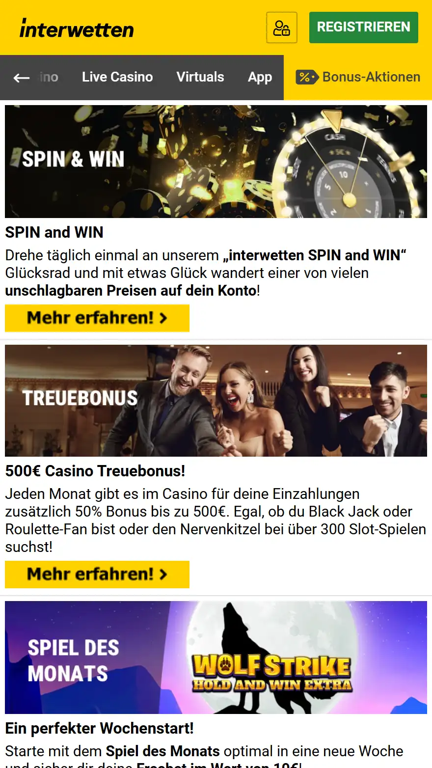 Interwetten Bonusseite