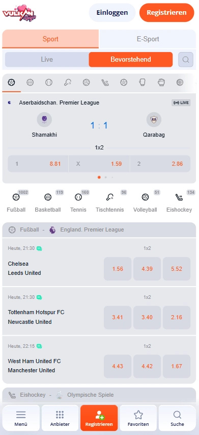 Vulkan Vegas Sportwetten Mobile