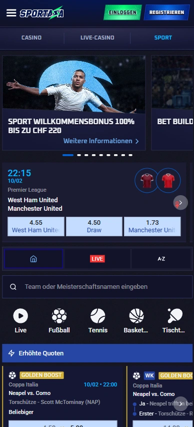 Sportaza Sportwetten Mobile