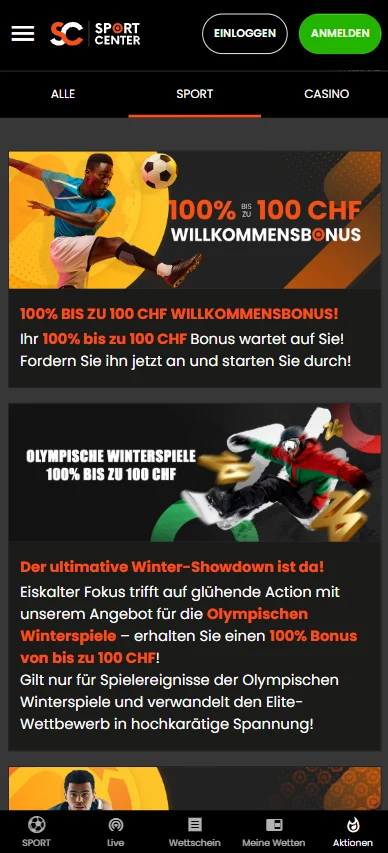 Sport Center Betting Sportwetten Boni Mobile
