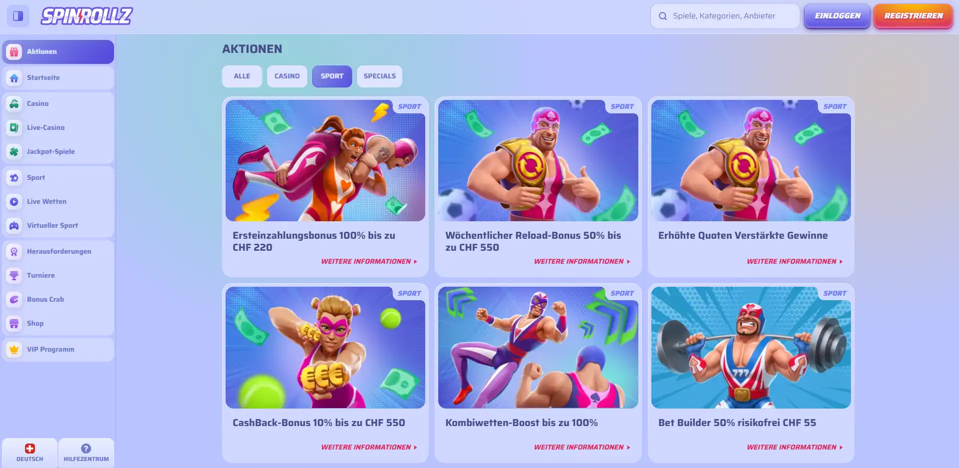 Spinrollz Sportwetten Boni