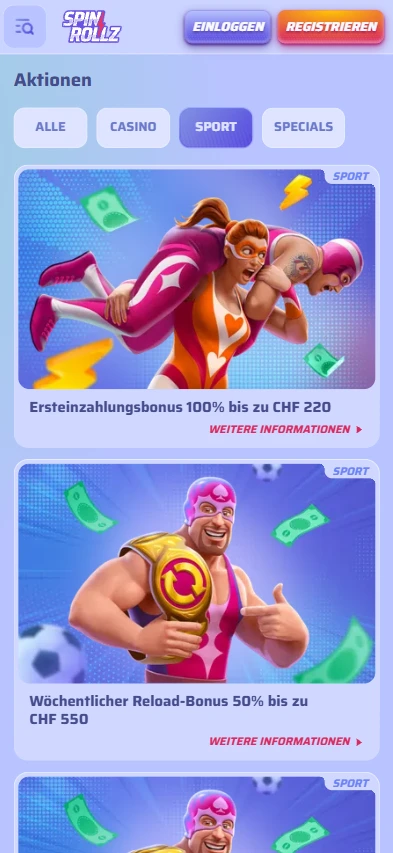 Spinrollz Sportwetten Boni Mobile