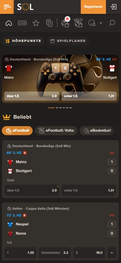 Sol Casino Virtual Sports Schweiz Mobile