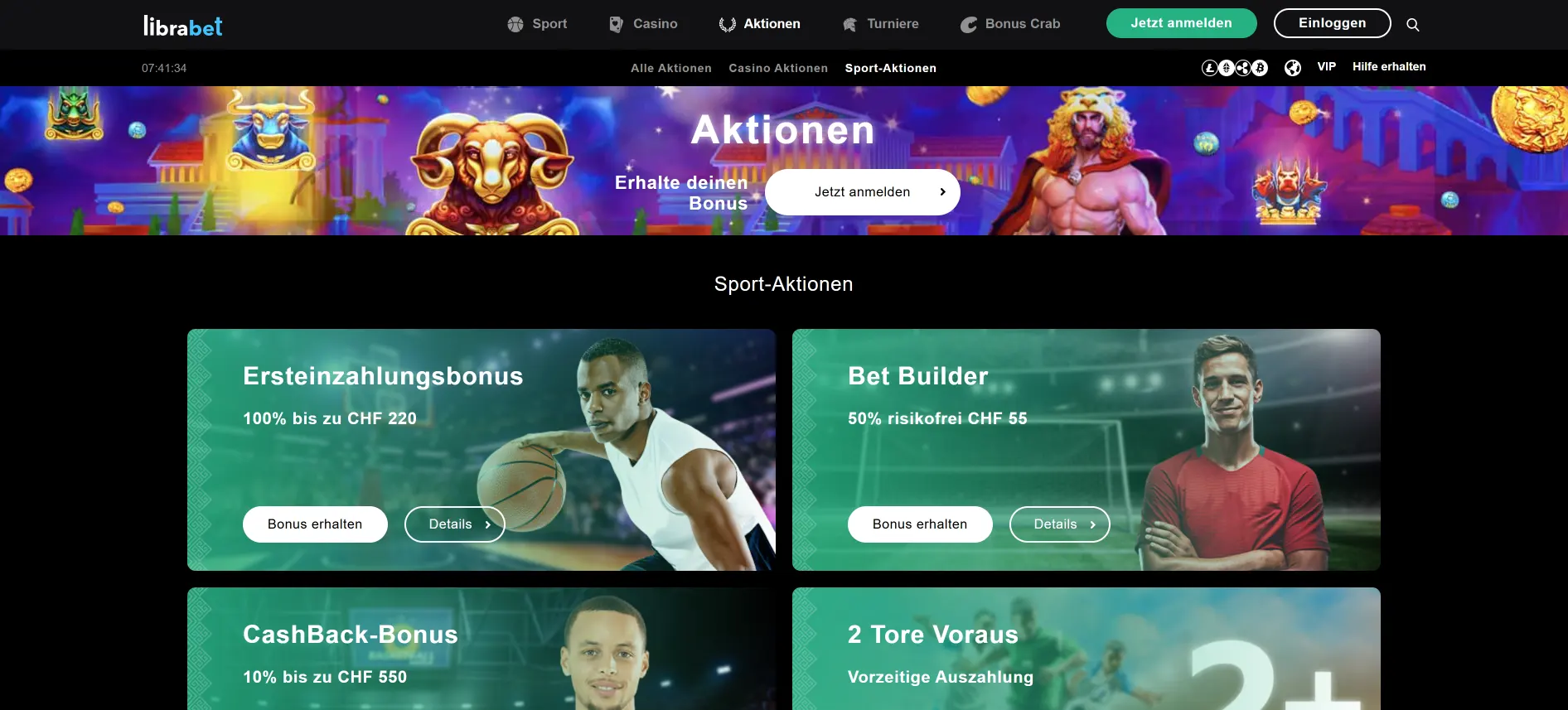 LibraBet Sport-Aktionen