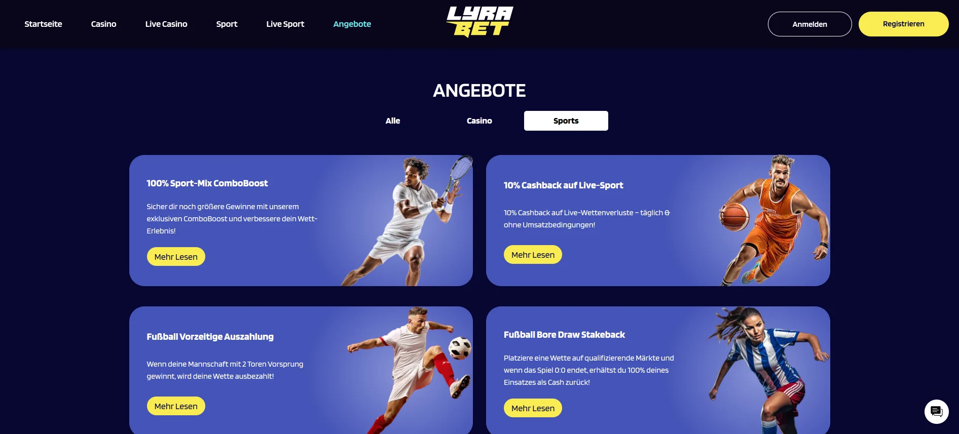 LyraBet Sport-Aktionen