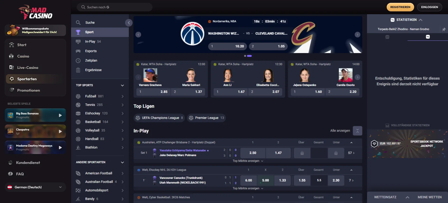 MadCasino Sportwetten