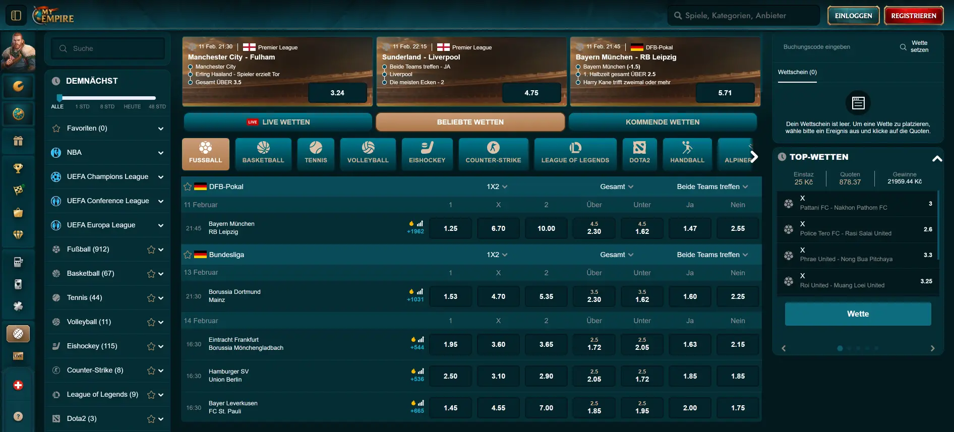 MyEmpire Sportwetten