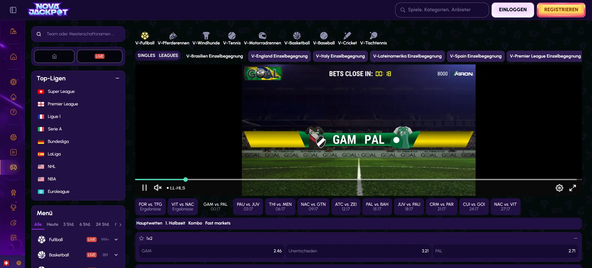 NovaJackpot Virtuelle Sportaten