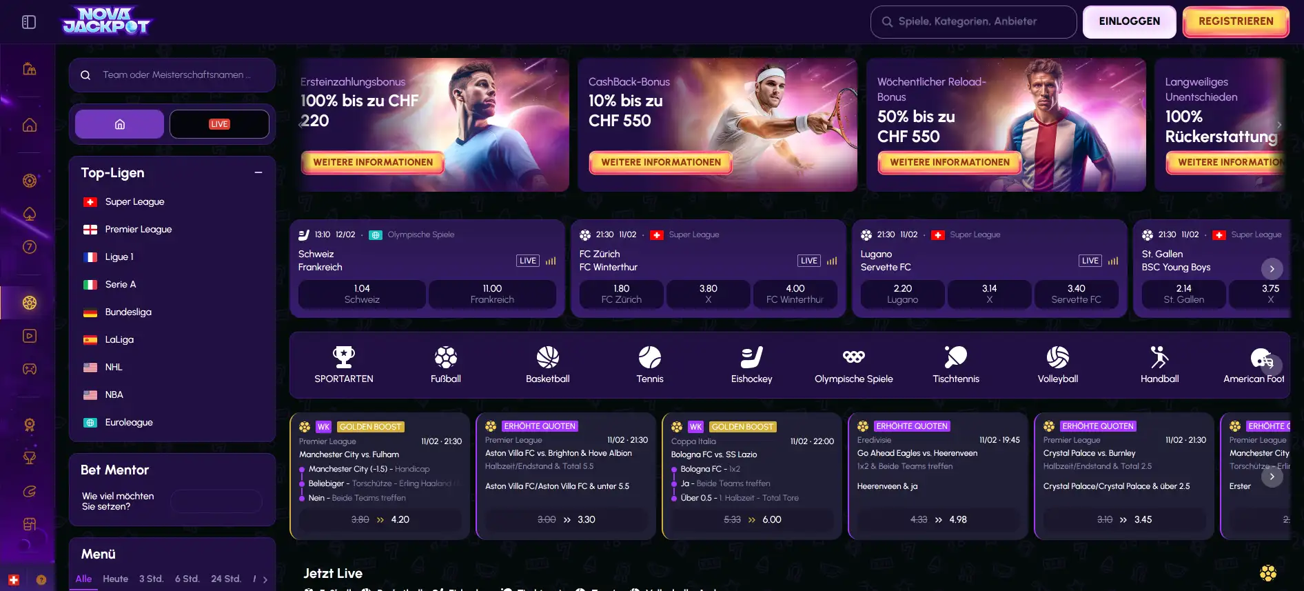 NovaJackpot Sportwetten