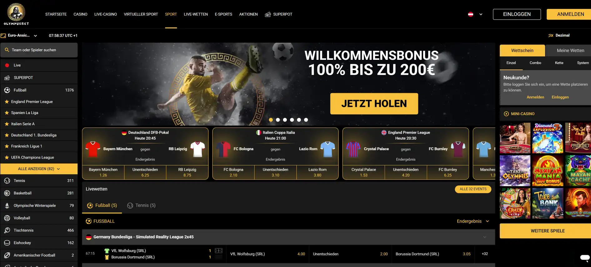 Olympusbet Sportwetten