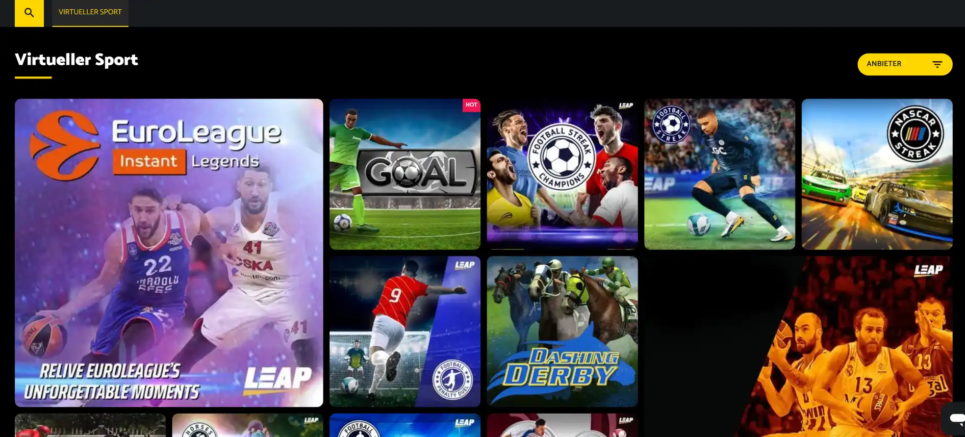 PalmSlots Virtuelle Sportarten