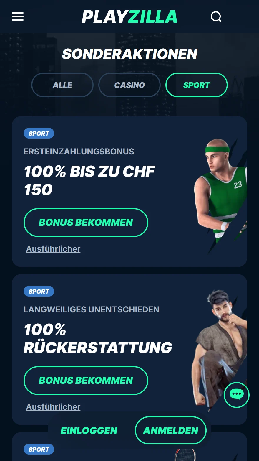 PlayZilla Aktionsseite