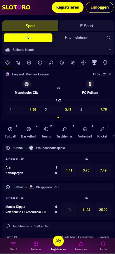 Slotoro Sportwetten Mobile