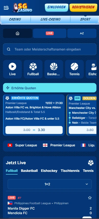 SG Casino Sportwetten Mobile