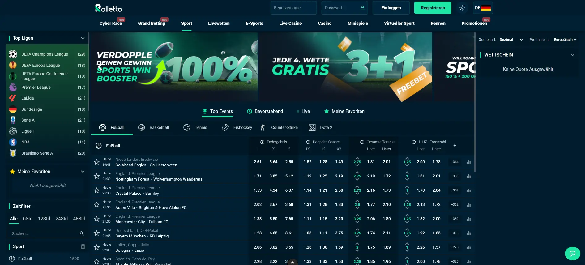 Rolletto Sportwetten