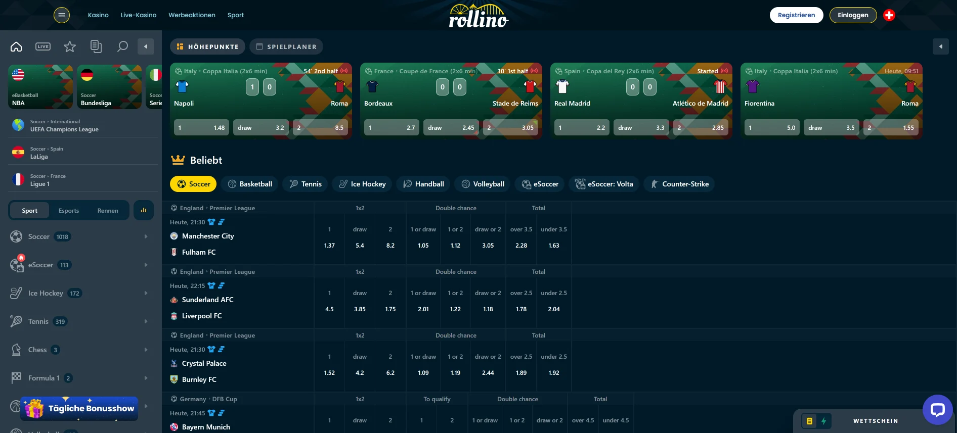 Rollino Sportwetten