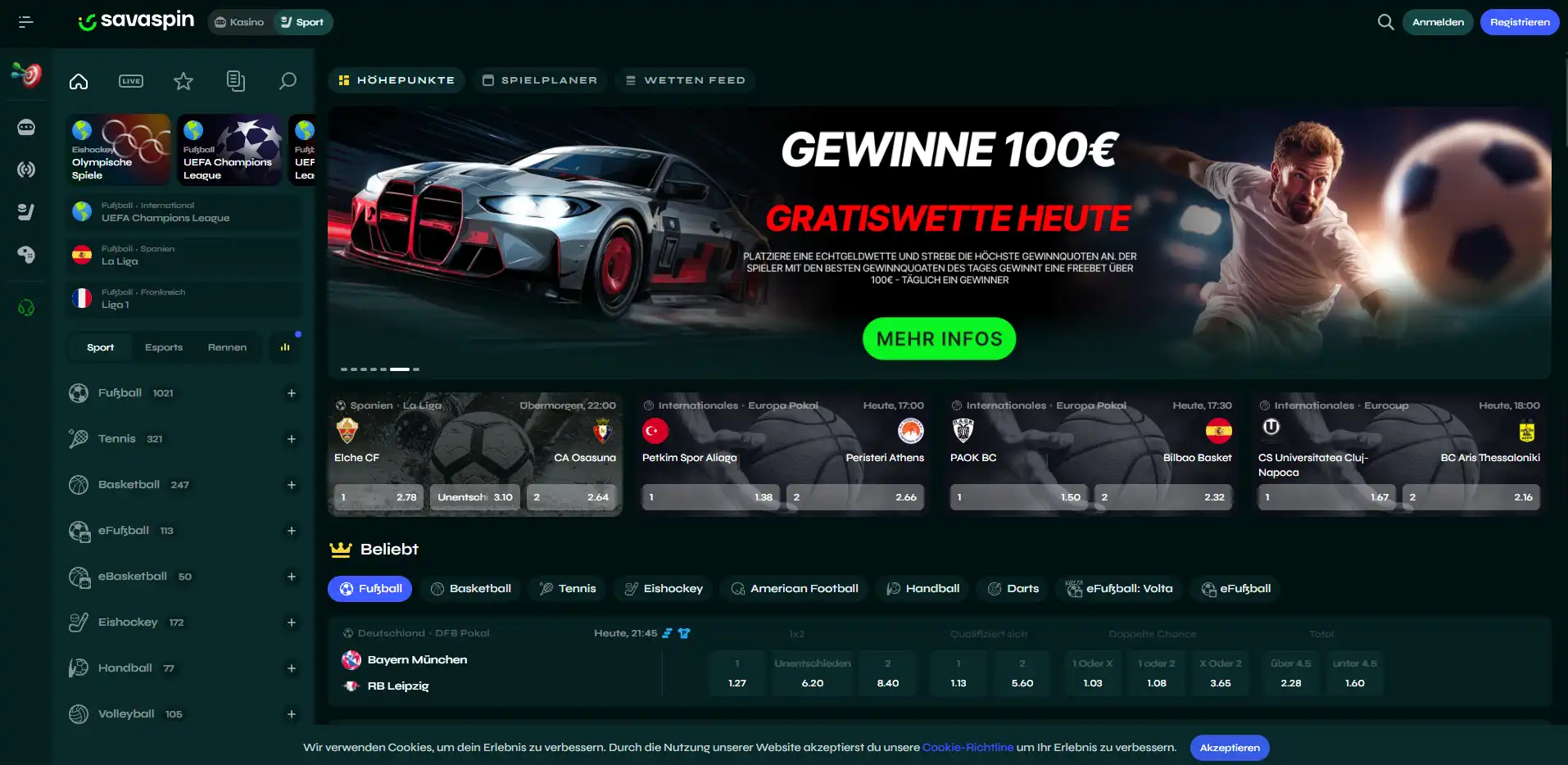 Savaspin Sportwetten