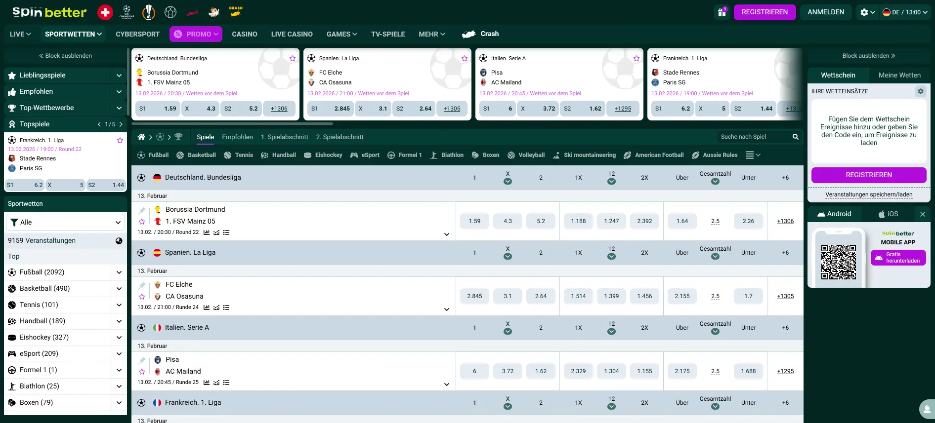 SpinBetter Sportwetten