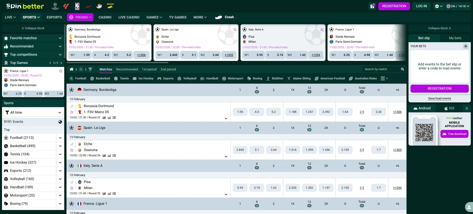 SpinBetter sportspel