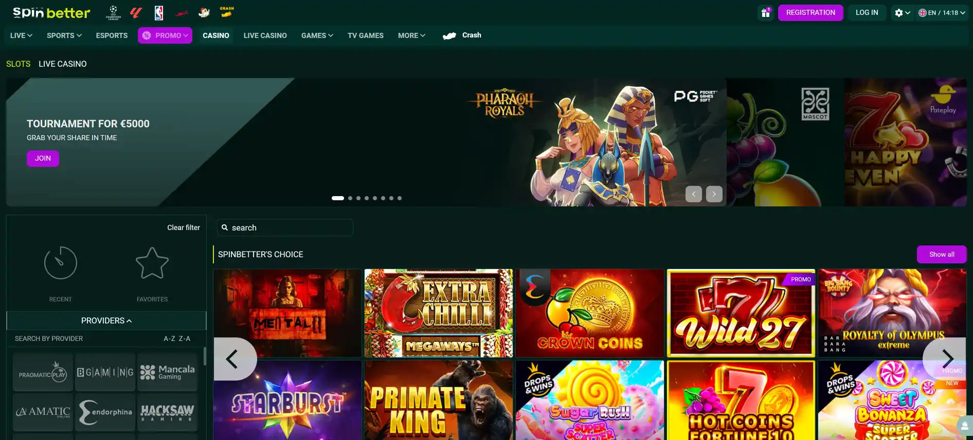 SpinBetter Casinospel