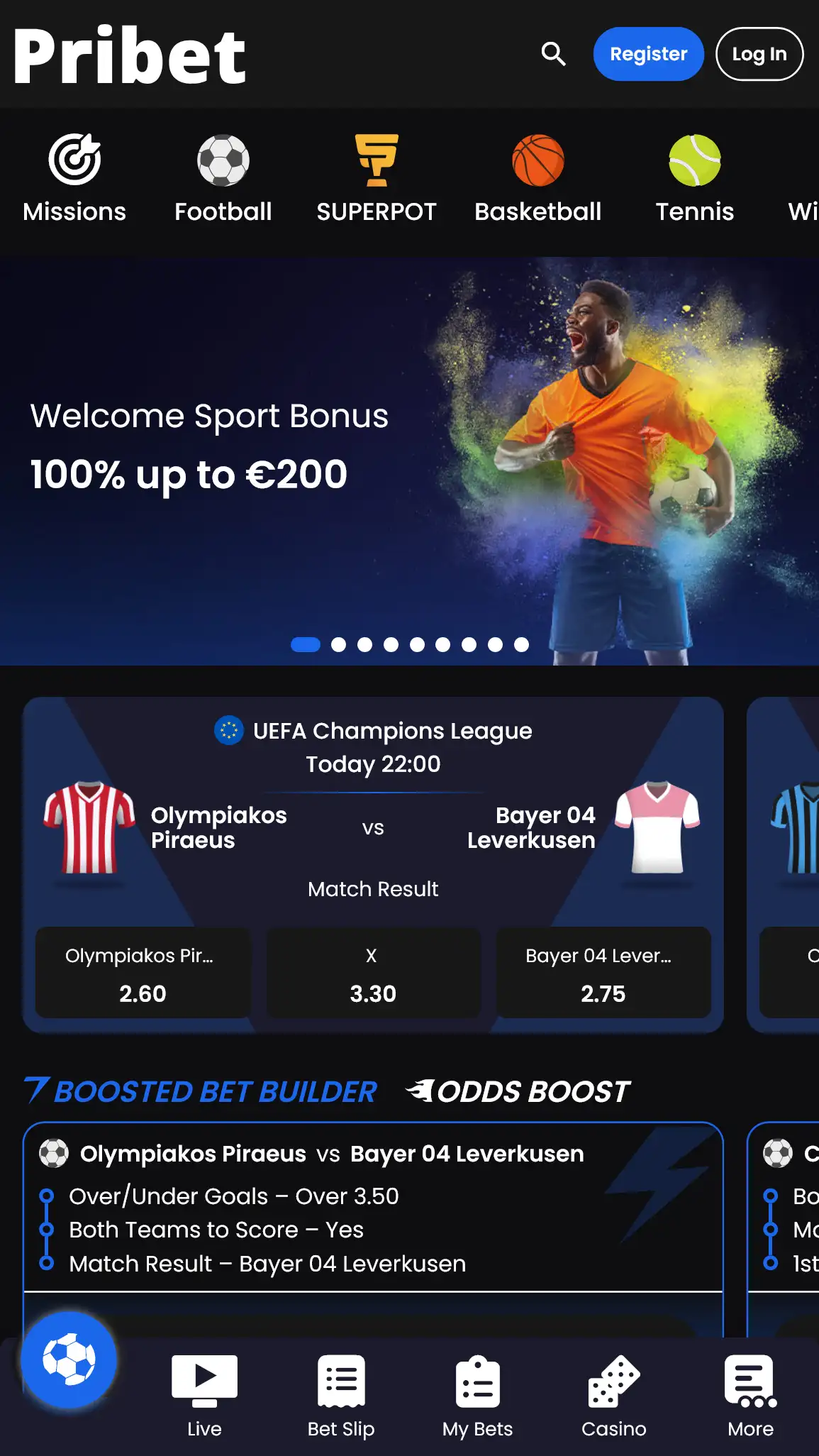 Pribet sporta likmju lapa