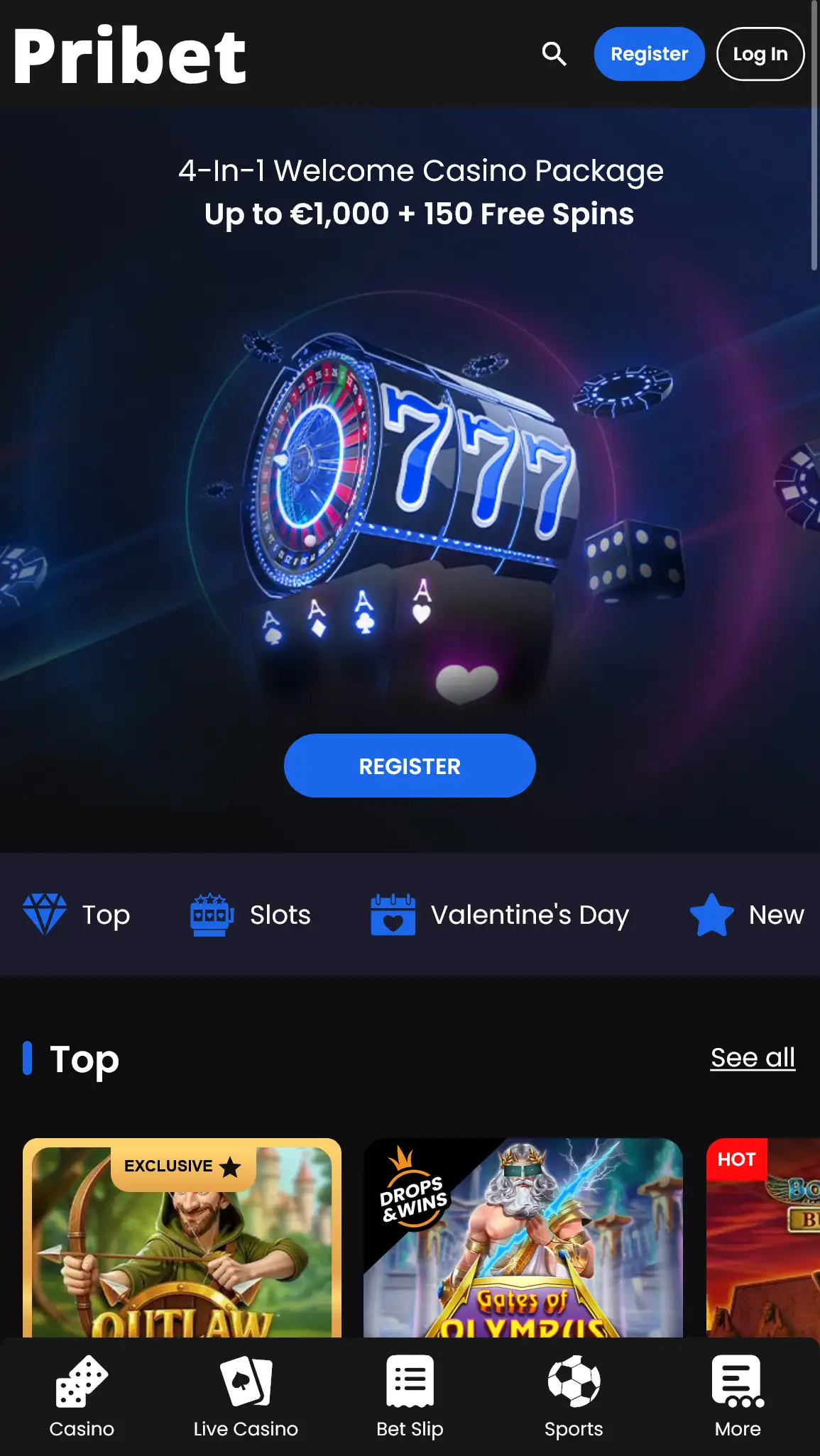 Pribet kazino mājaslapa