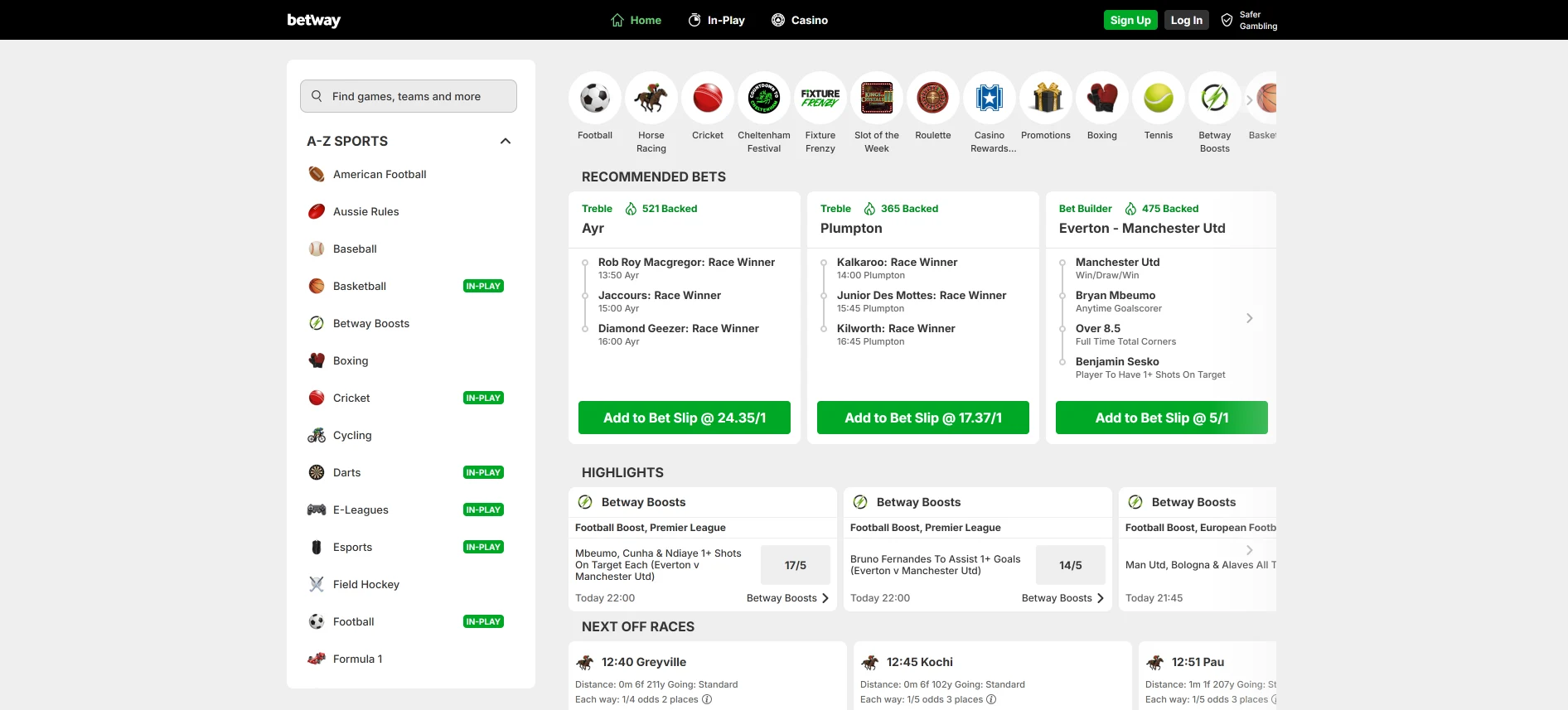 Betway sports betting