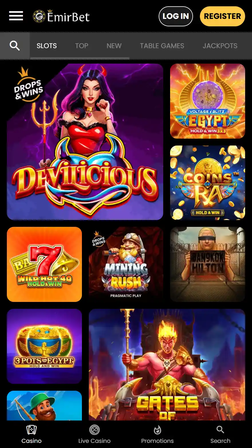 Emirbet casino page