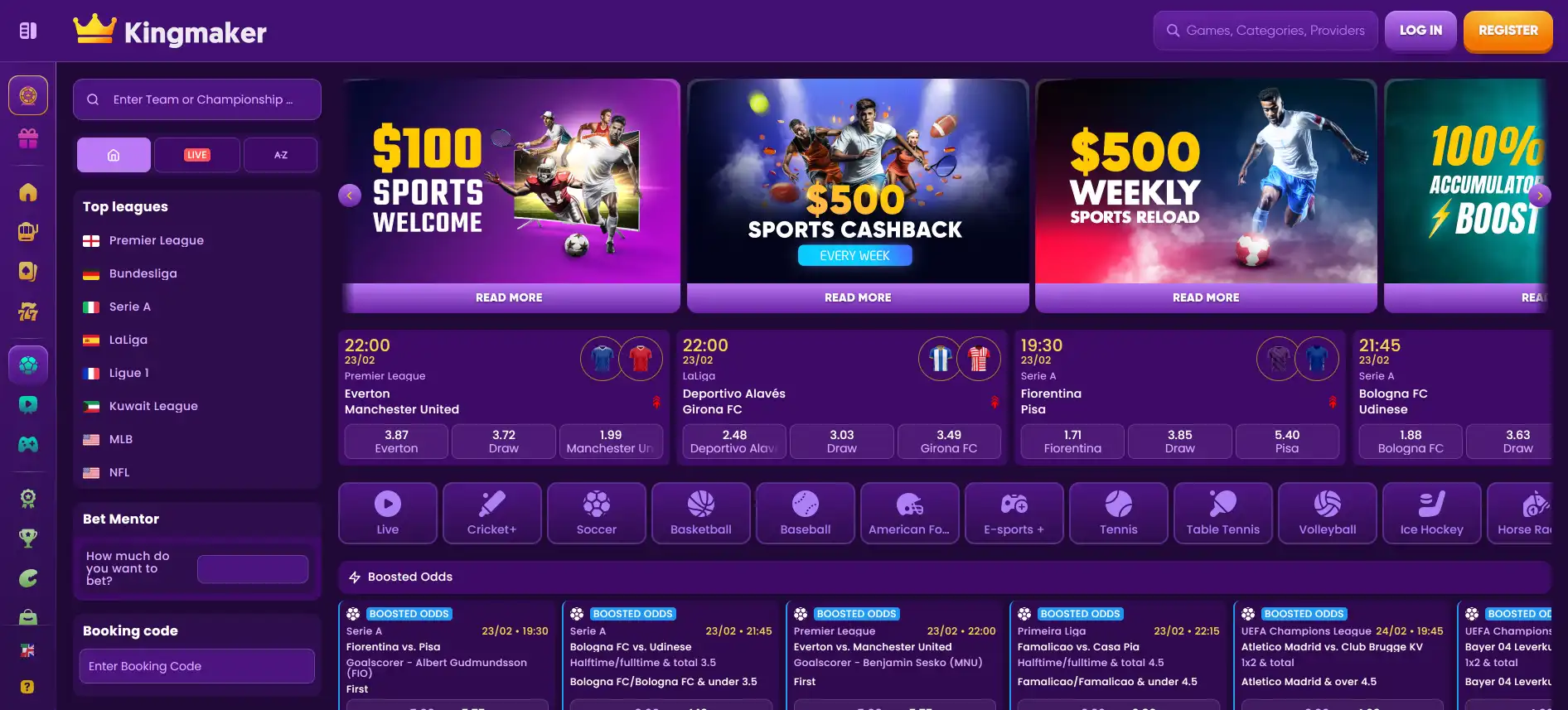 Kingmaker sports betting