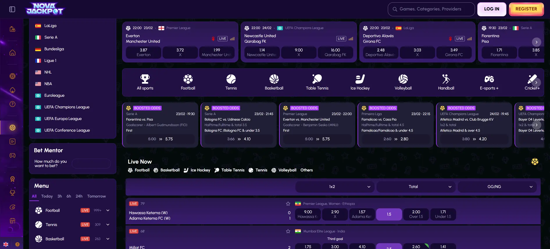 NovaJackpot sports betting