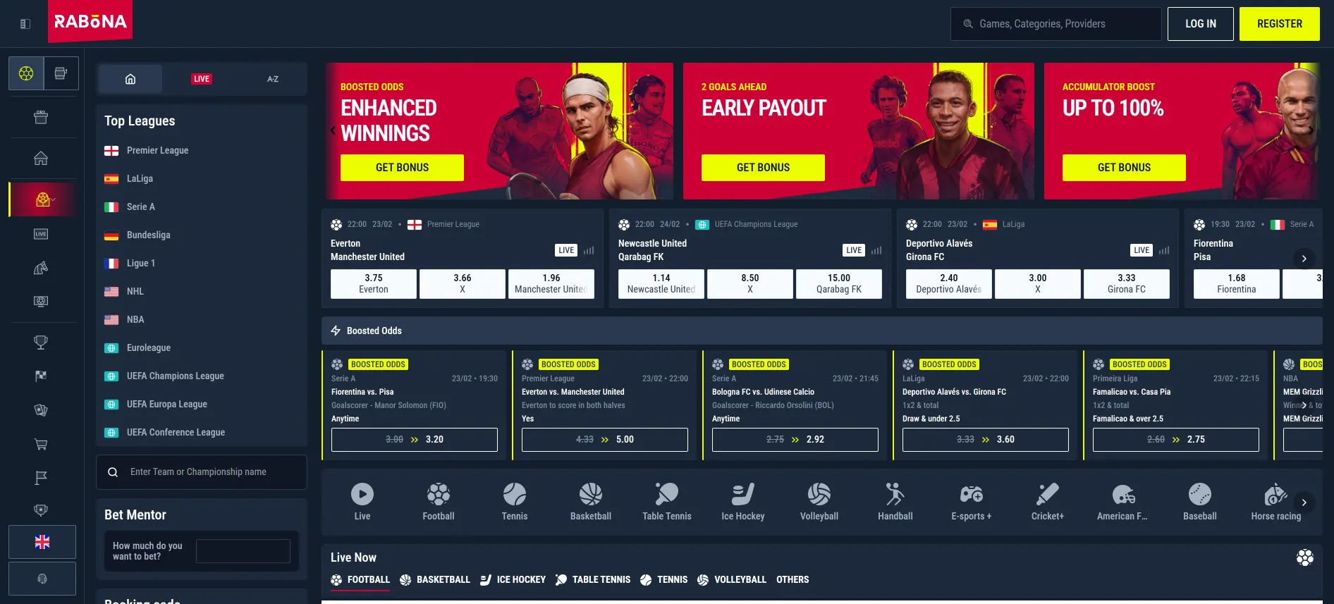 Rabona sports betting