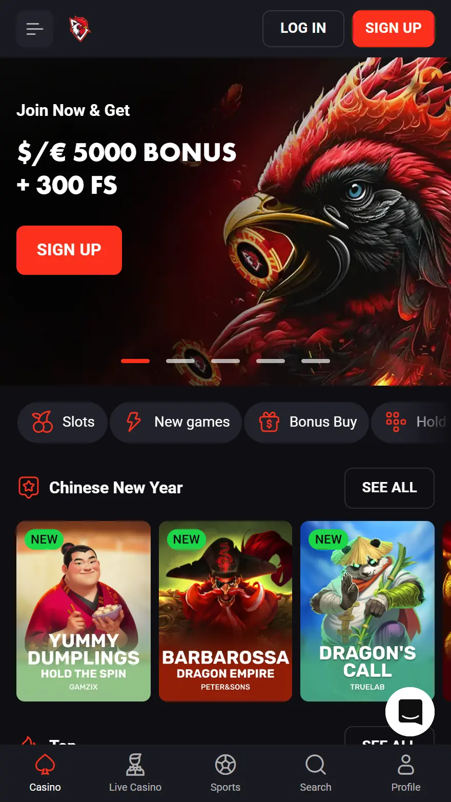 Rooster.Bet homepage