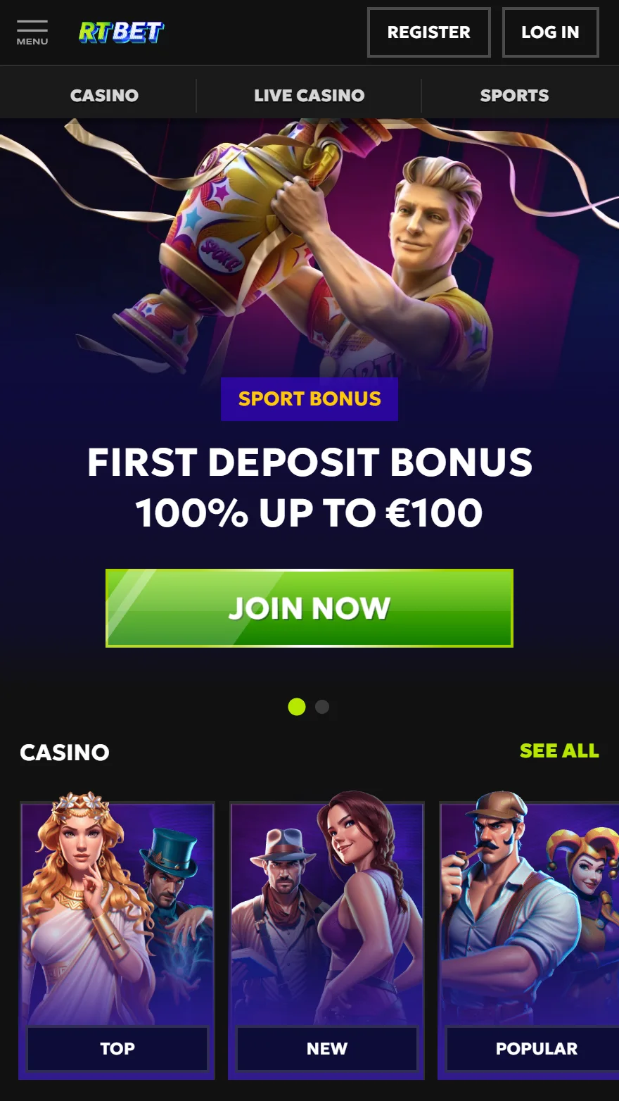 RTBet sportsbook page