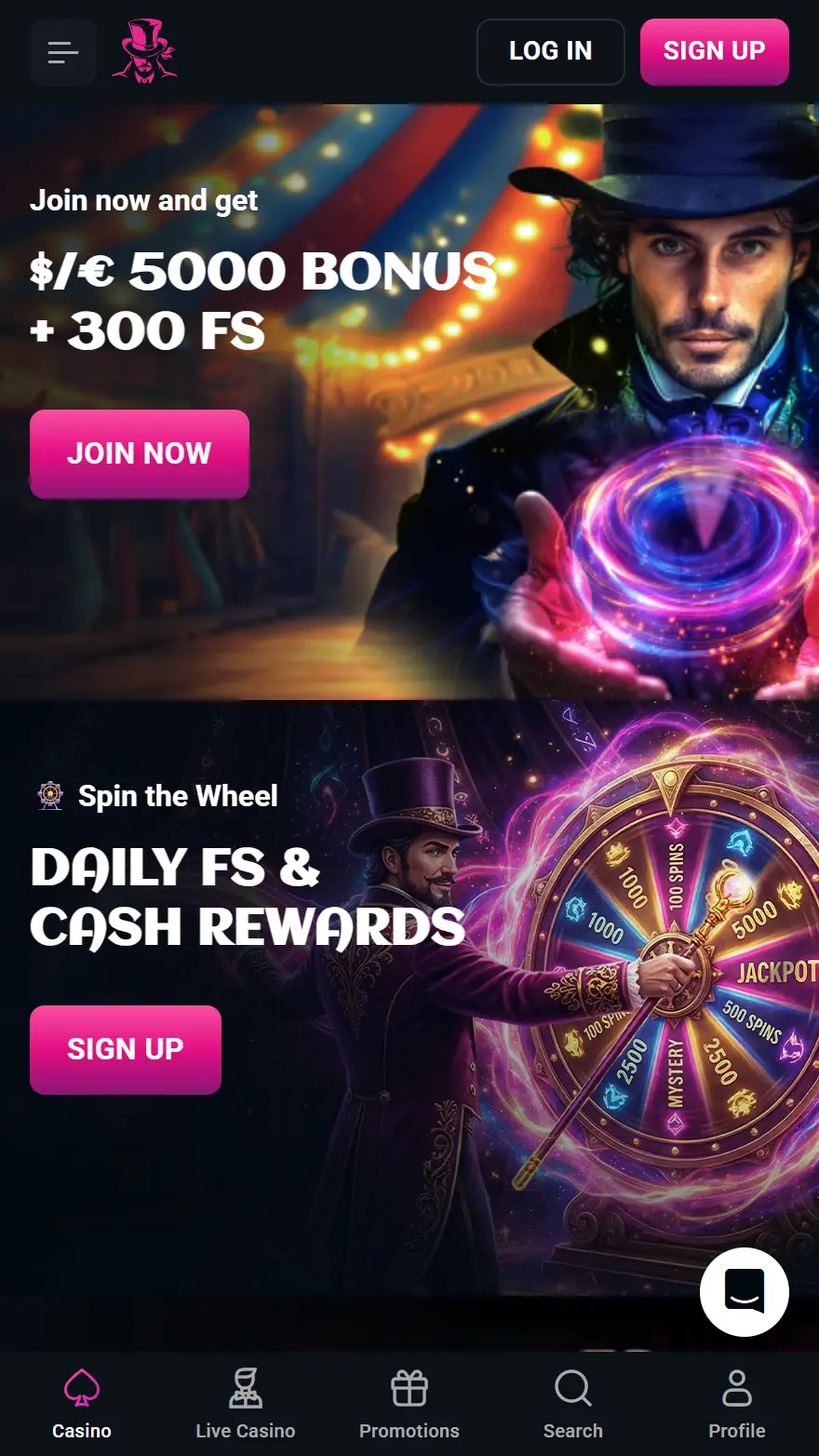 SpinsUP Casino homepage