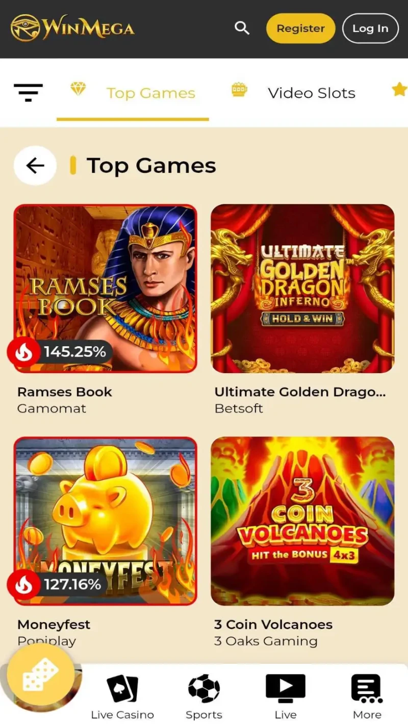 WinMega kasiinomängud