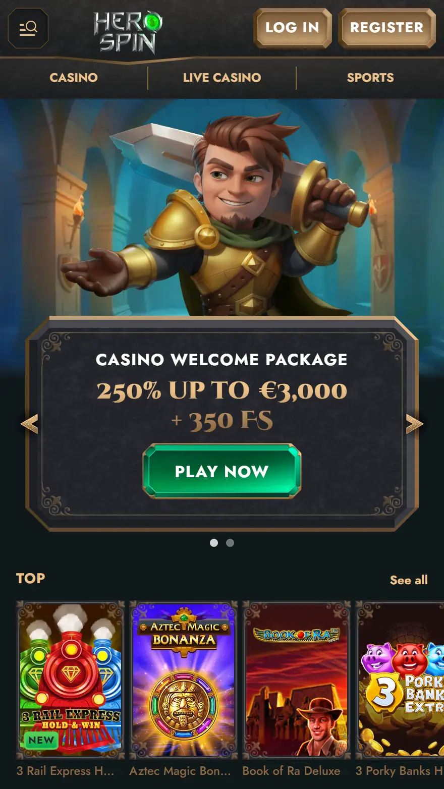 HeroSpin главная страница