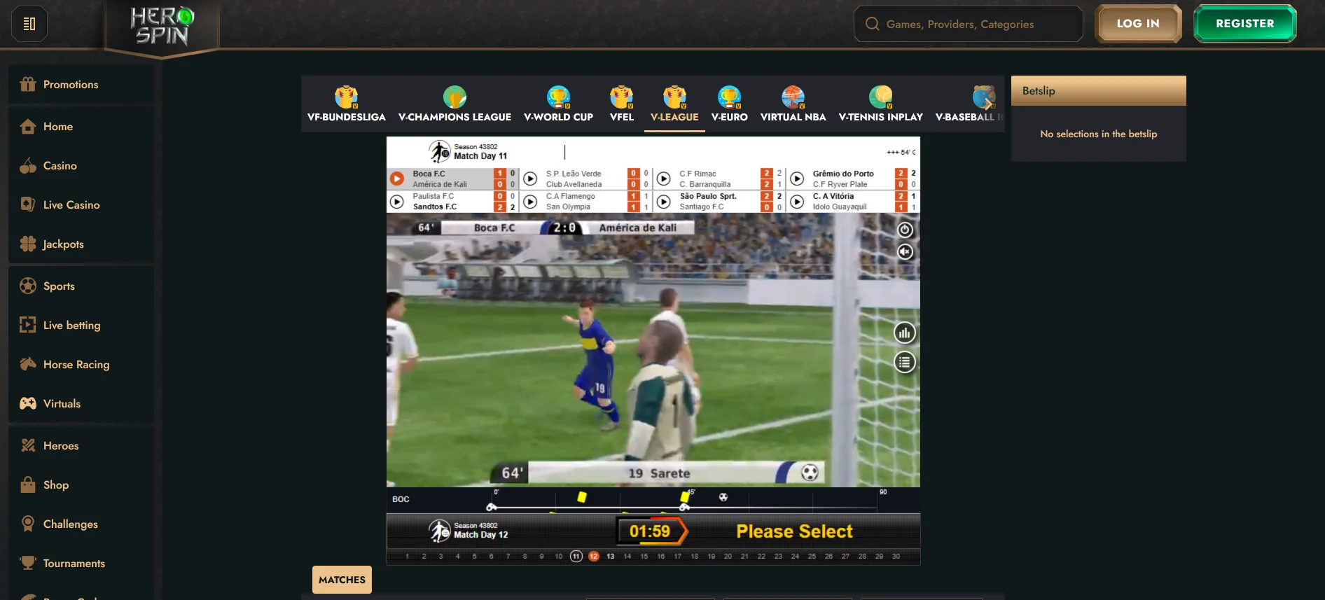 HeroSpin виртуальный спорт