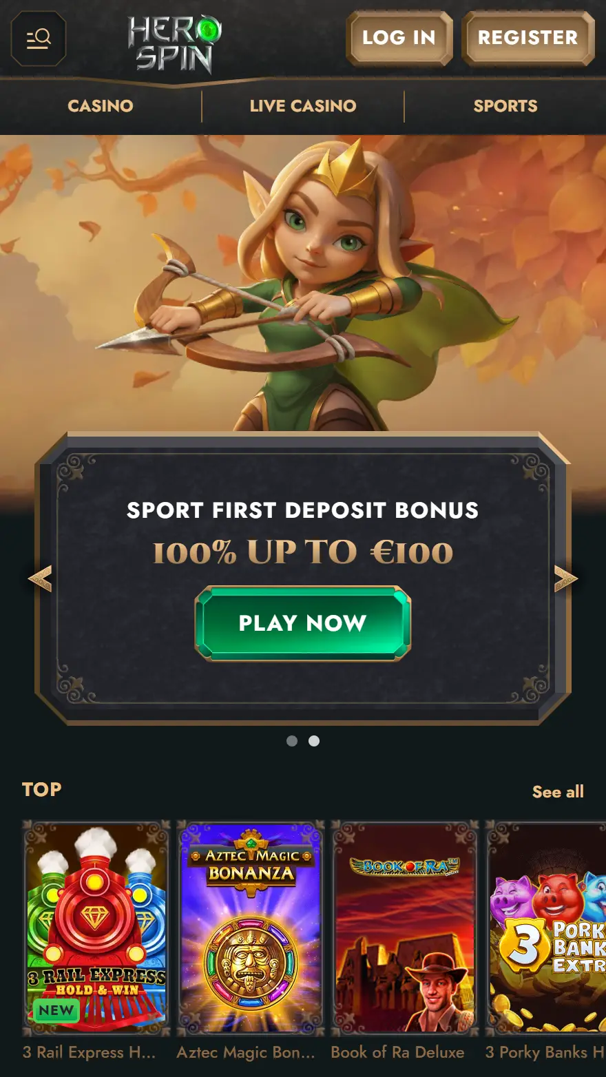 HeroSpin страница тотализатора