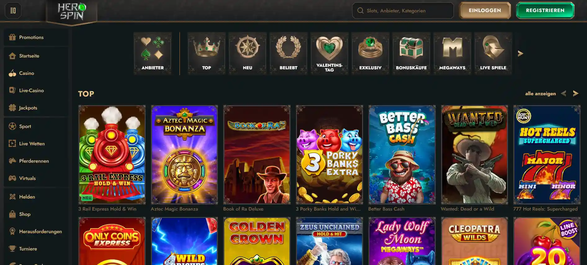 HeroSpin Casino-Spiele