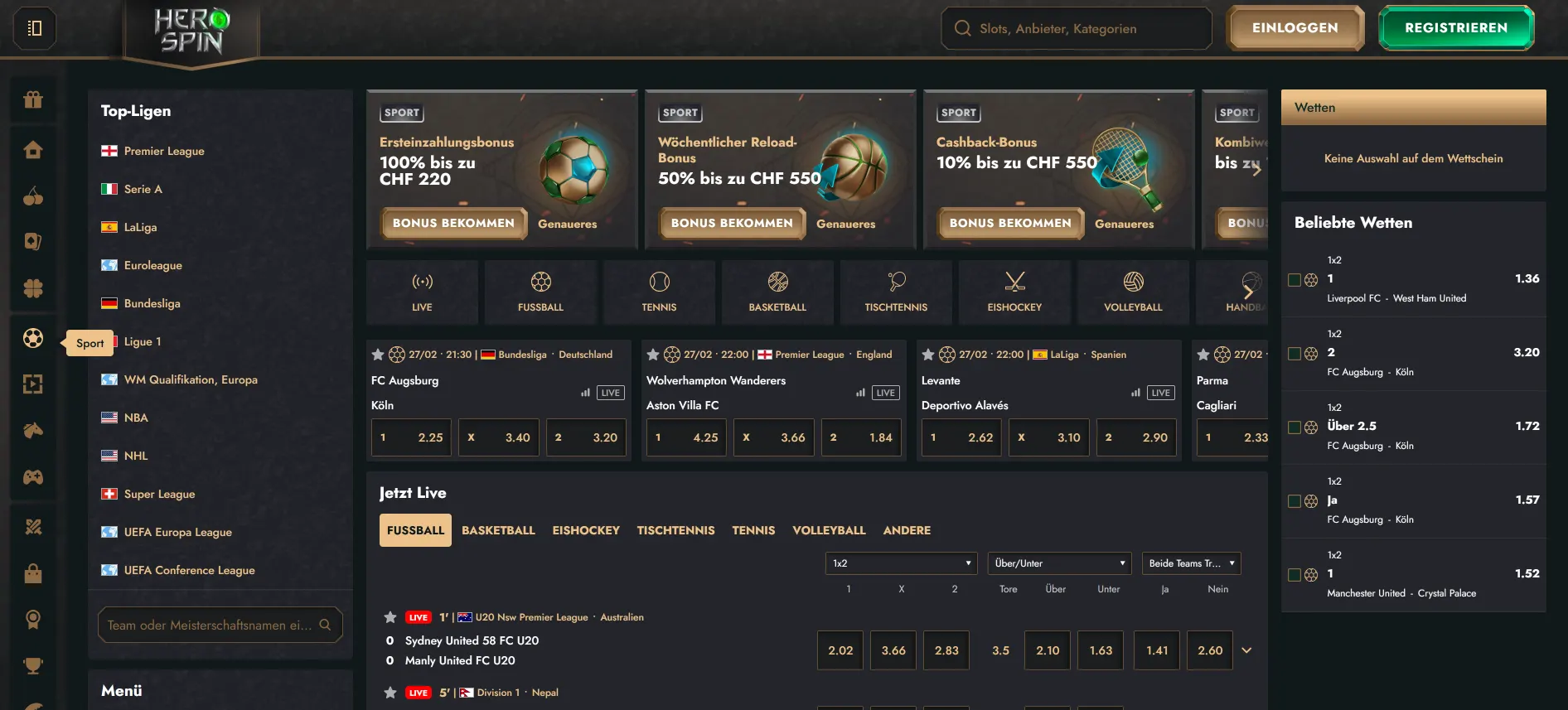 HeroSpin Sportwetten