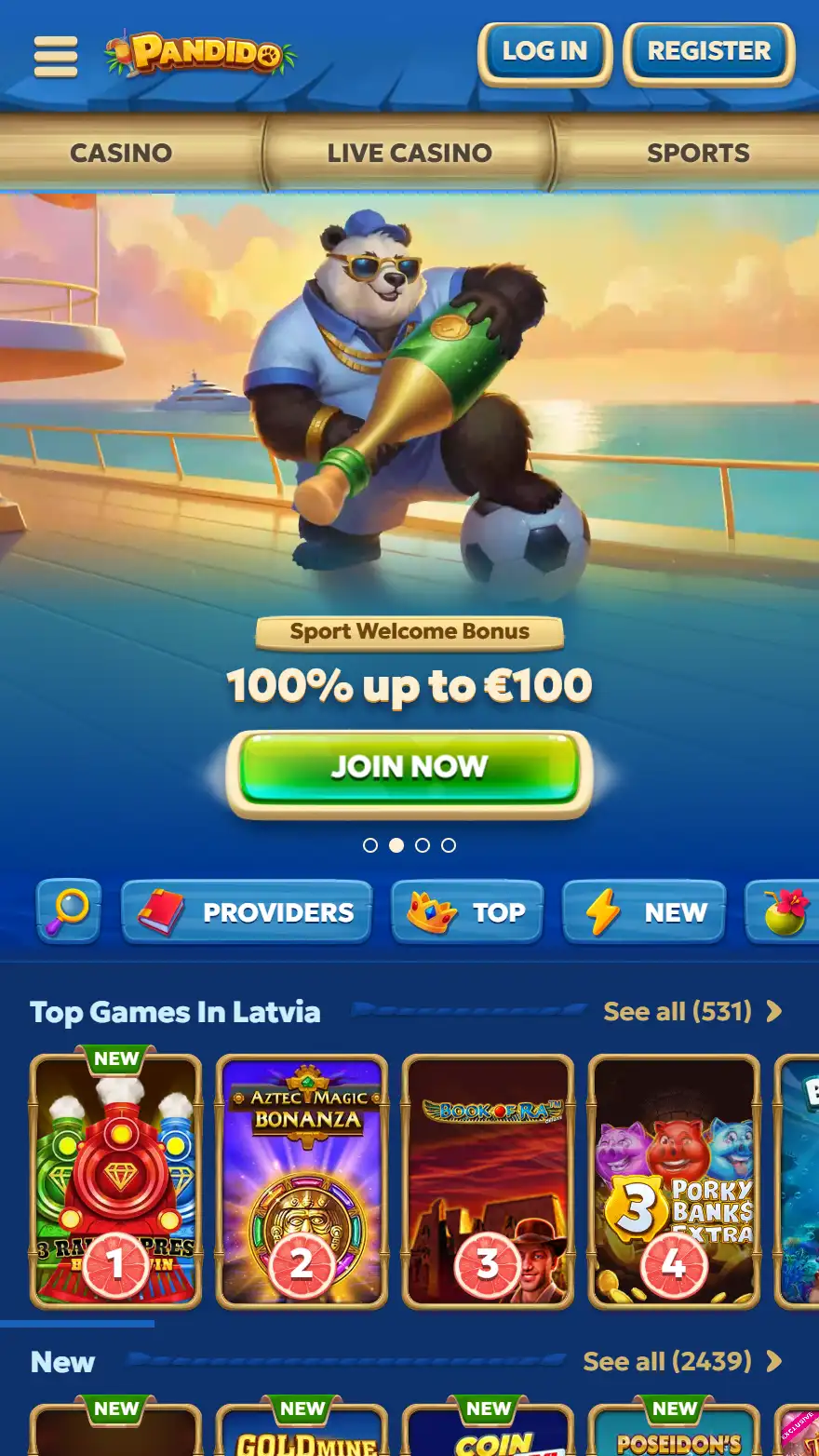 Pandido страница тотализатора